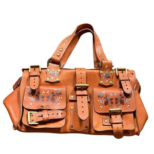 OOAK Mulberry Roxanna Leather Large Belt Bag with Floral Design